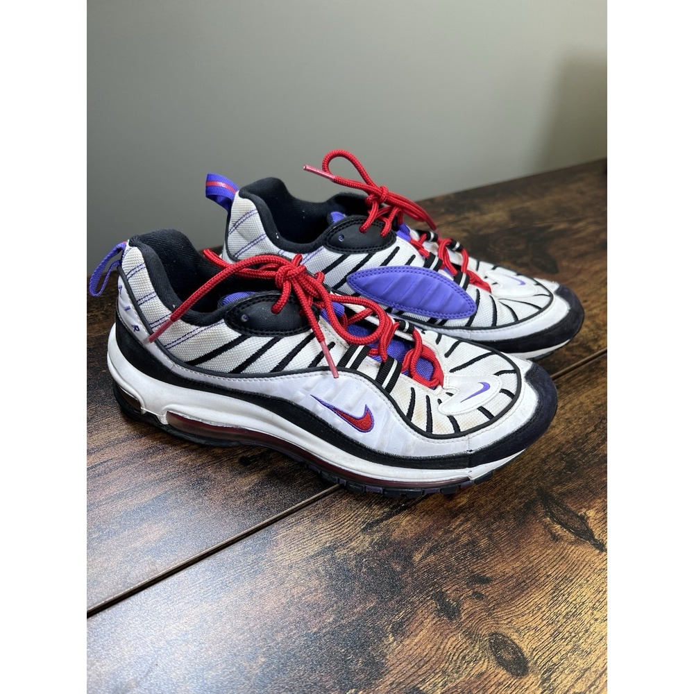 Vintage Nike Air Max 98 Raptors White Red Size 8